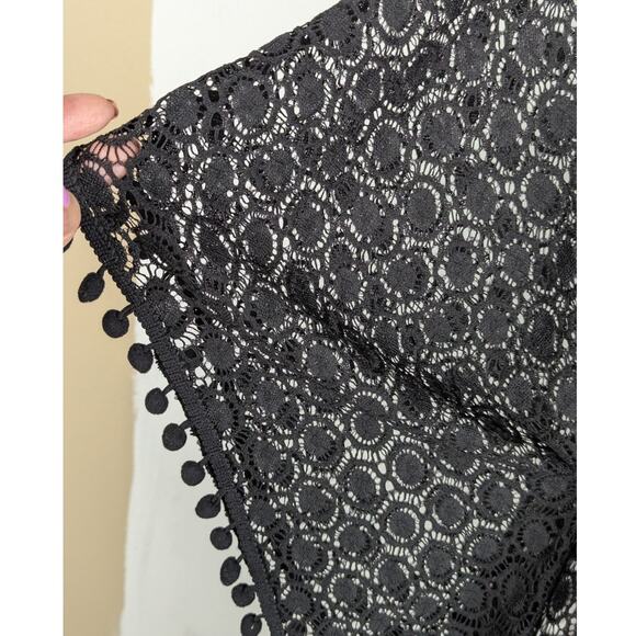 Allthreads Cover up Sz 4-12 Black bobble fringeBust to 40"Lace+ tassels Nylon/sp - Picture 4 of 6